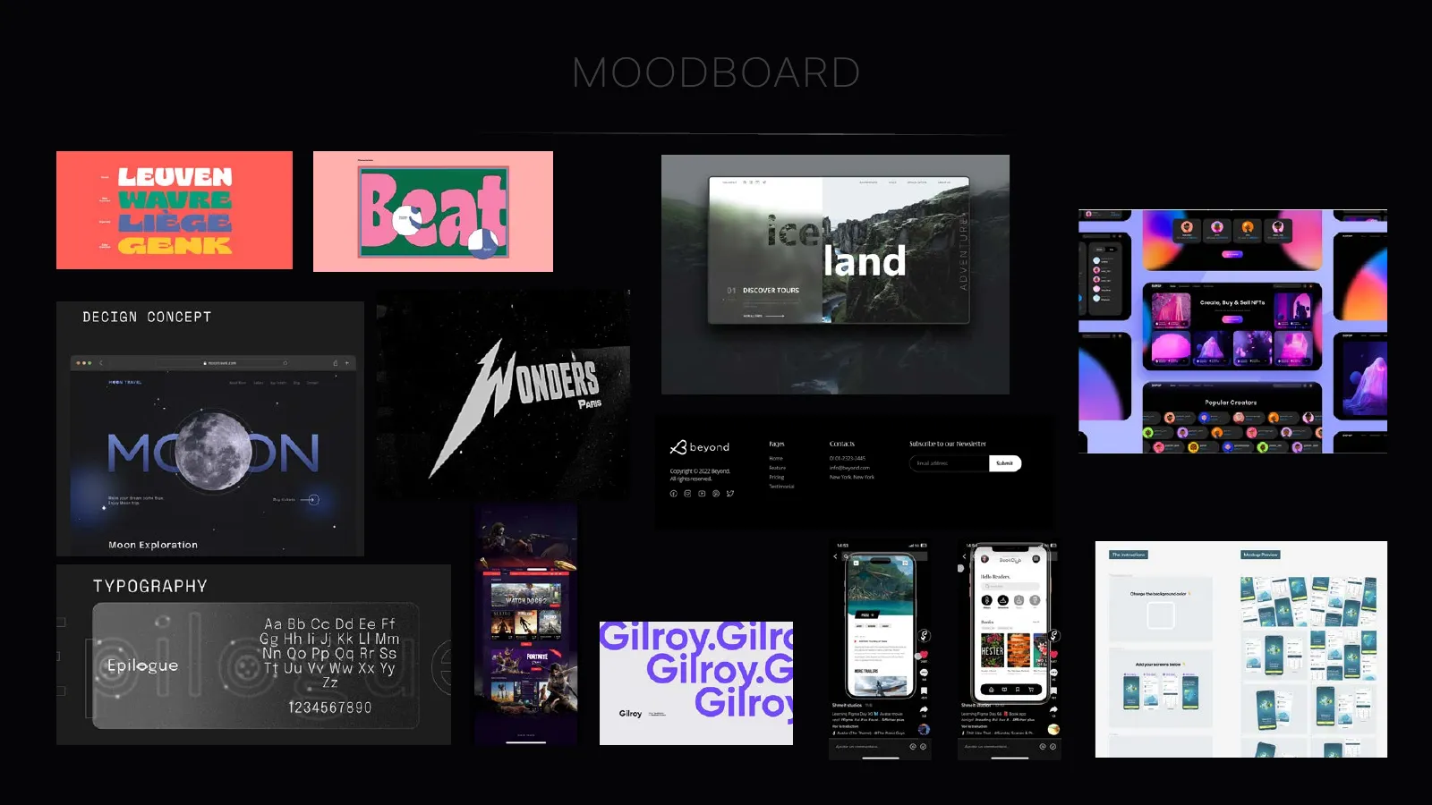 Moodboard : affiches, néons et typographies