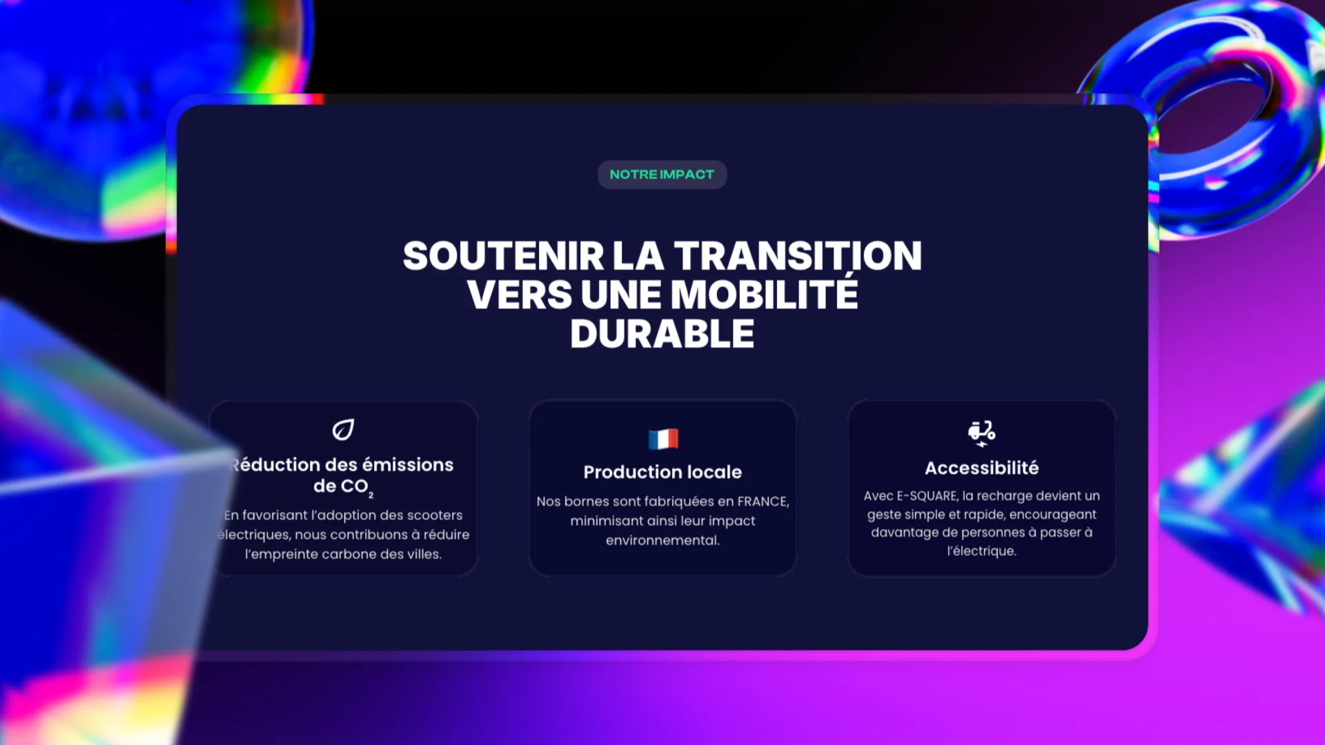 Section « Soutenir la transition vers une mobilité durable »