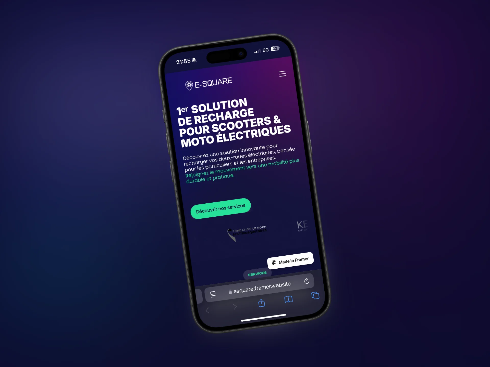 Version mobile de la page d’accueil