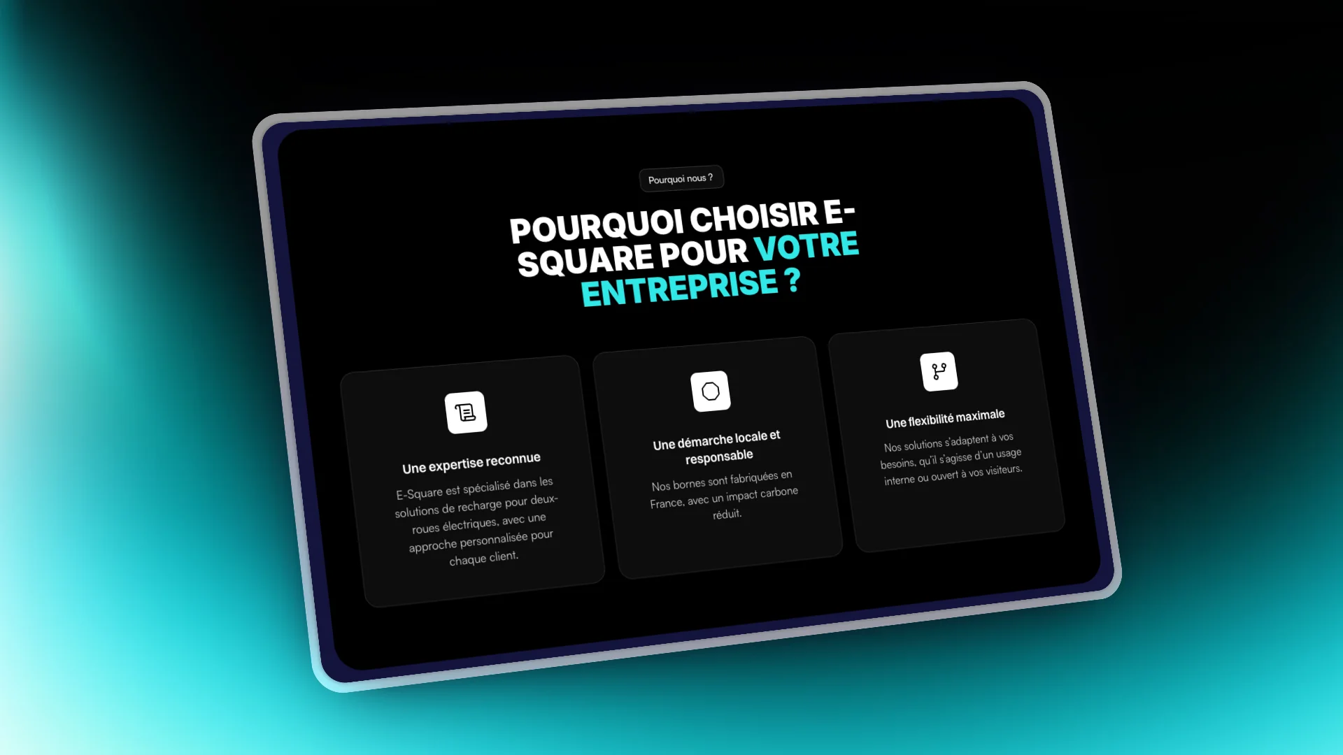 Section « Pourquoi choisir E-square pour votre entreprise ? »