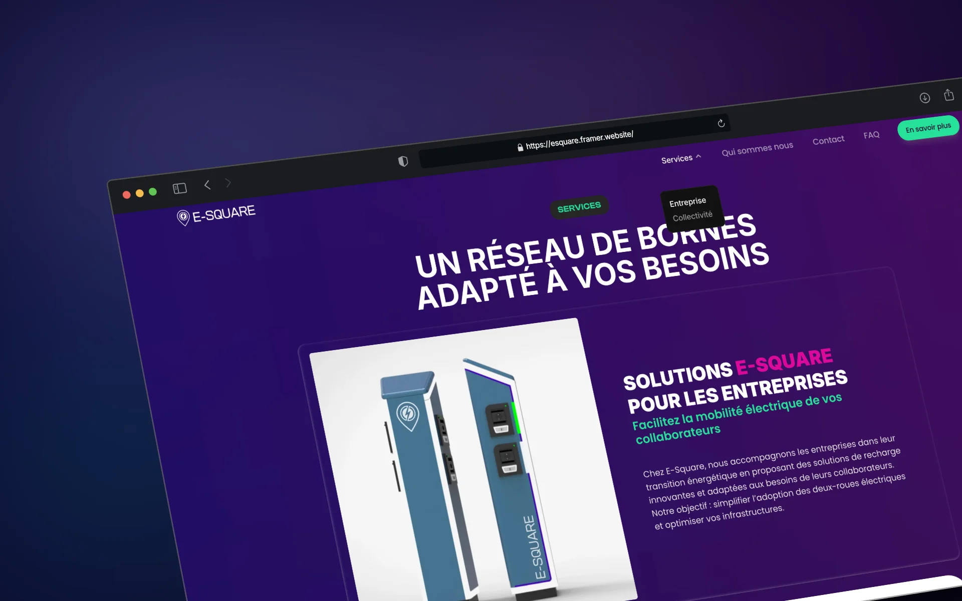 Section « Un réseau de bornes adapté à vos besoins »