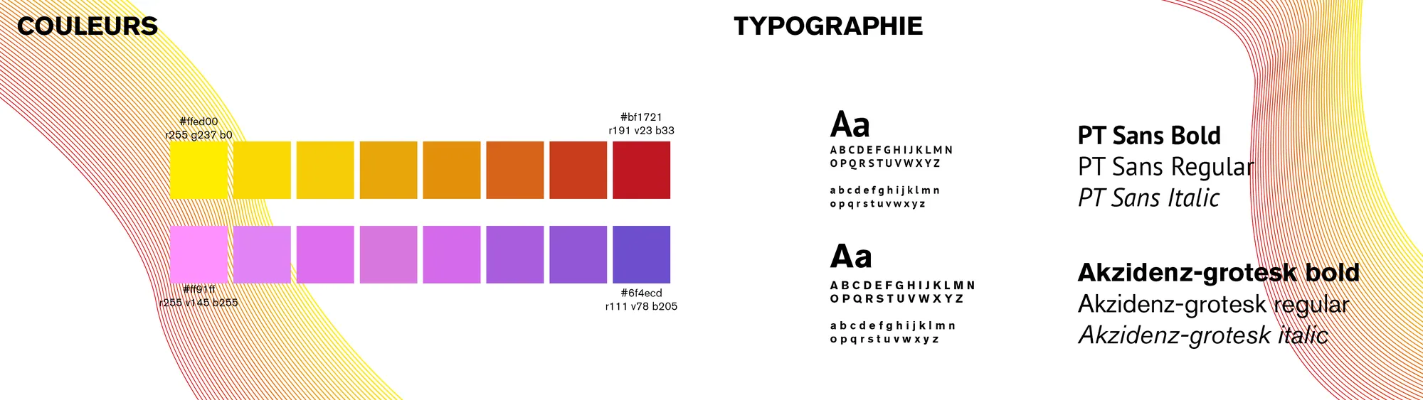 Charte : couleurs et typographies